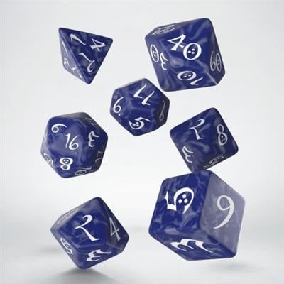 Classic RPG Dice Set - Cobalt & White