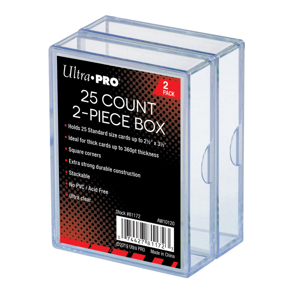 2-Piece Storage Box - for 25 Cards - Clear Ultra Pro