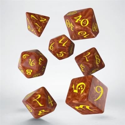 Classic RPG Dice Set - Caramel & Yellow