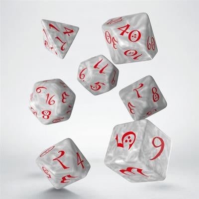 Classic RPG Dice Set - Pearl & Red
