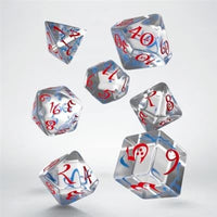 Classic RPG Dice Set - Translucent & Blue-Red