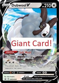 Dubwool V Pokemon Giant Promo Card SWSH049