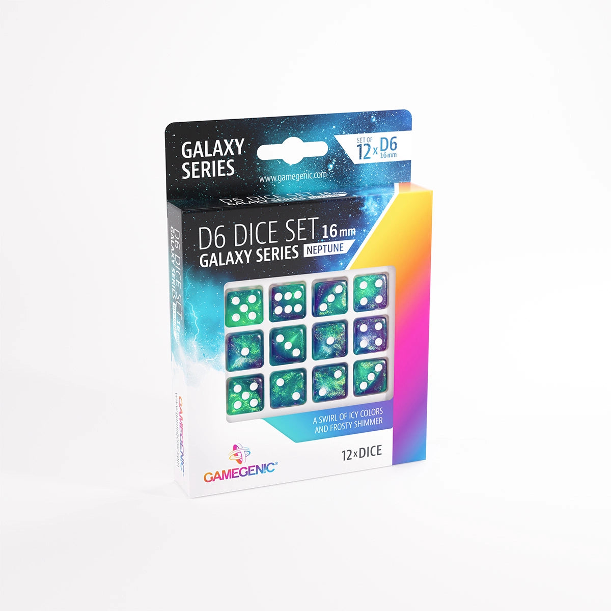 Gamegenic Galaxy Series - Neptune D6 Dice Set 16mm