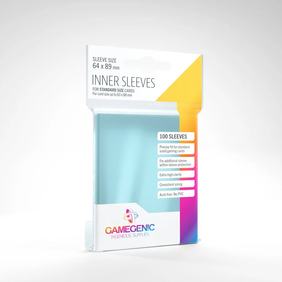 Gamegenic - Inner Sleeves Standard Sized - Clear (100 Sleeves)