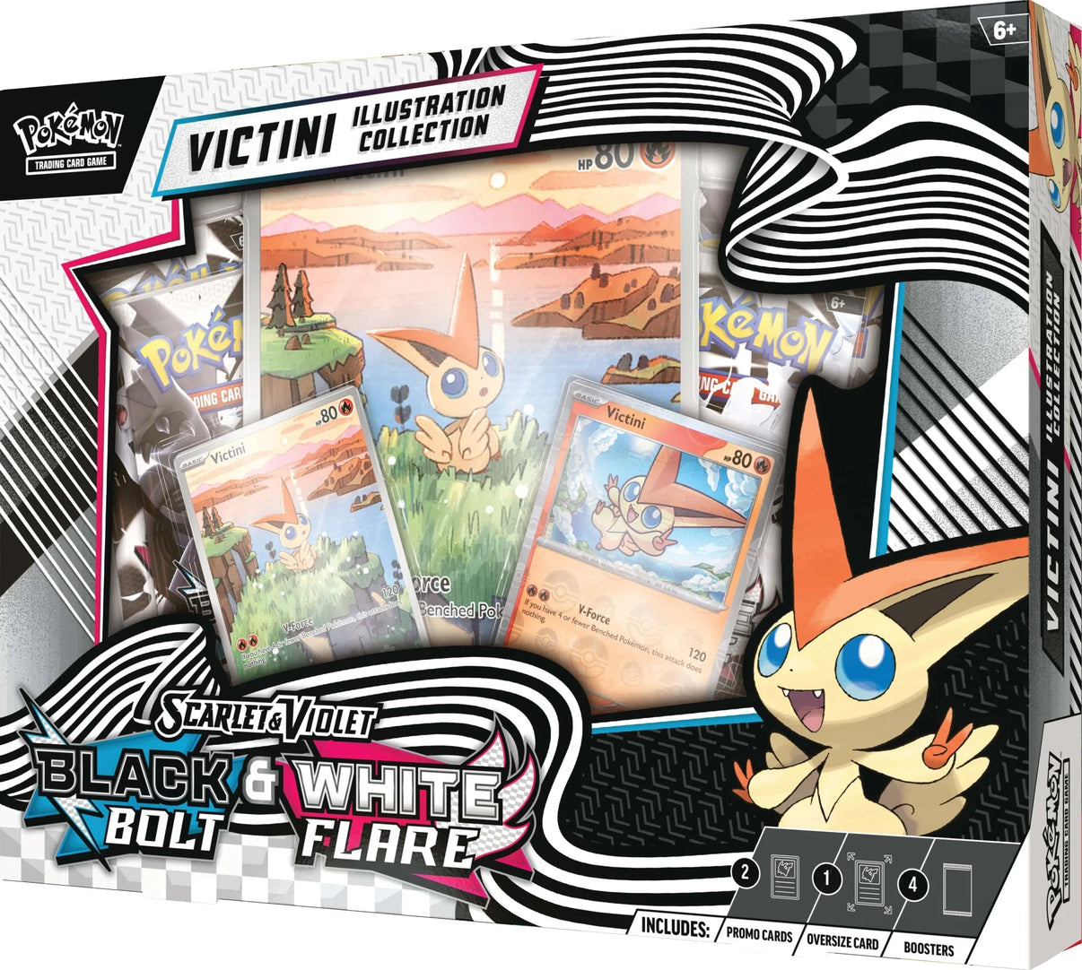 Pokemon Scarlet & Violet Black Bolt & White Flare Victini Illustration Collection