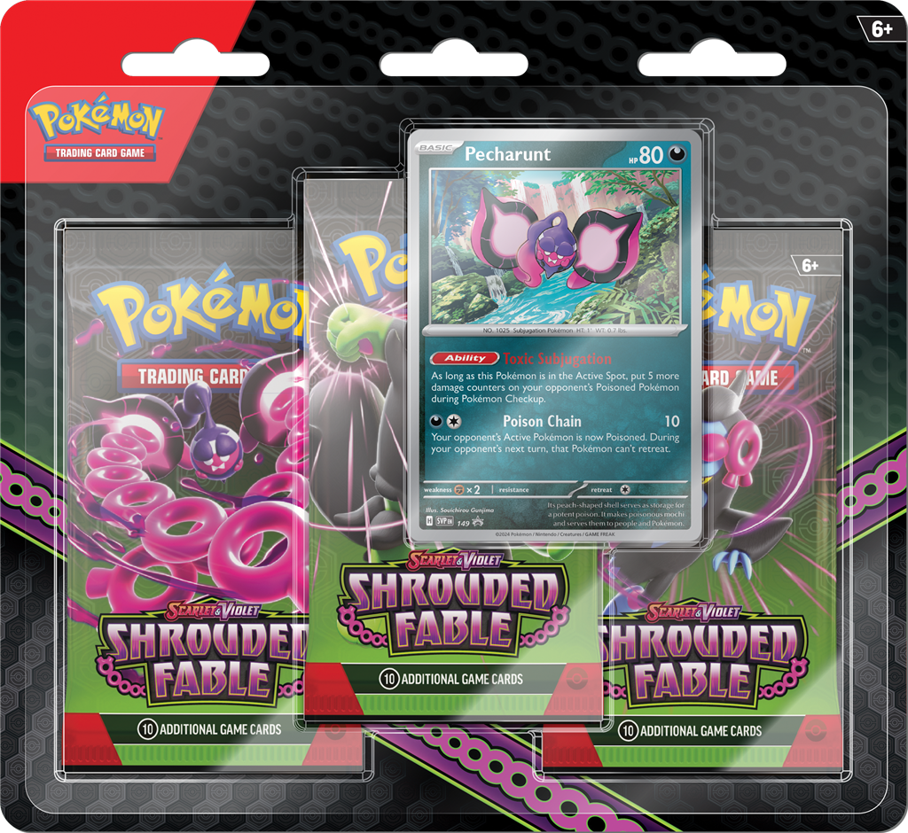 Pokemon Scarlet & Violet Shrouded Fable Pecharunt 3-Booster Blister