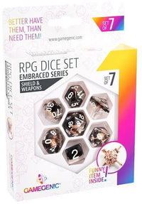 rpg-dice-set-embraced-series-shield-weapons-7-stuks