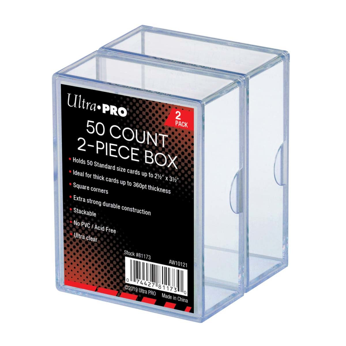 Ultra Pro - 2-Piece Storage Box - 50 Cards - Clear (2 Boxes)