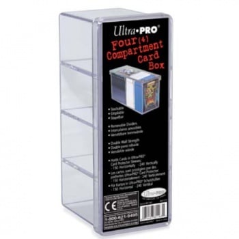 Ultra Pro - 4-Compartment Card Storage Box - Clear